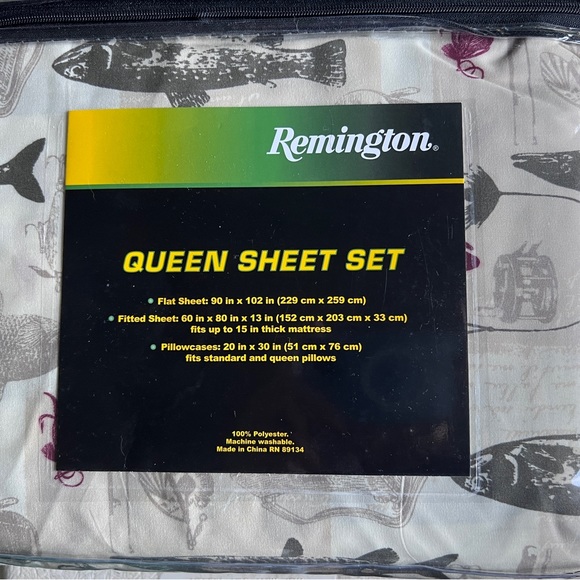 NIP NWT Remington QUEEN polyester Sheet Set with two pillowcases 4 home /cabin - Picture 4 of 4